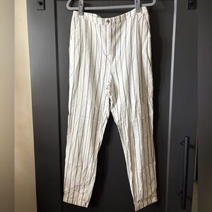 ASOS White Striped Women’s Linen Blend Dress Pants